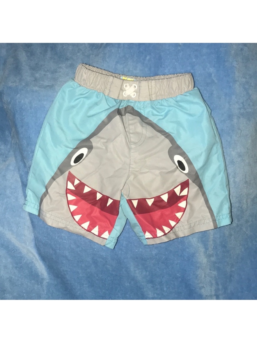 Baby buns Shark Graphic Blue & Gray Kids Swim Shorts size 2T